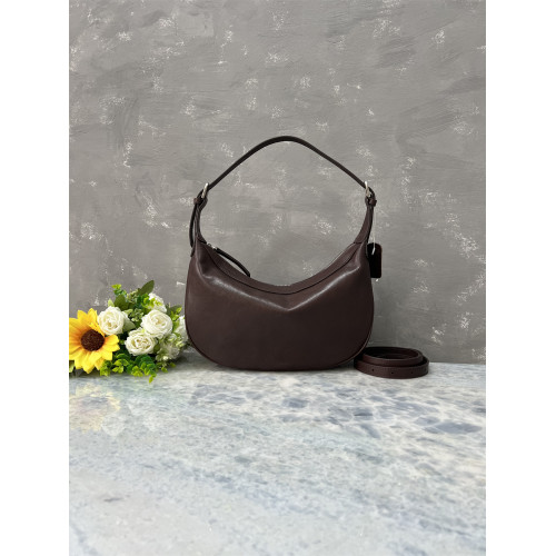 進口植鞣頭層牛皮精緻月牙包hobo包簡約百搭通勤斜背單肩腋下包女