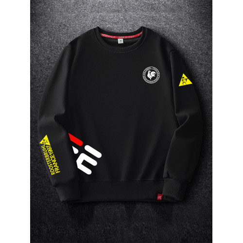 法萊爾公雞男裝圓領衛衣秋冬季2025新款運動寬鬆大碼套頭無帽外套 法萊爾公雞男裝圓領衛衣秋冬季2025新款運動寬鬆大碼套頭無帽外套