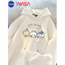 NASA潮牌卡通吉伊卡哇烏薩奇chiikawa三小隻連帽衛衣男女秋冬款潮