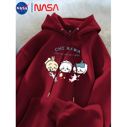 NASA潮牌卡通吉伊卡哇烏薩奇chiikawa三小隻連帽衛衣男女秋冬款潮 NASA潮牌卡通吉伊卡哇烏薩奇chiikawa三小隻連帽衛衣男女秋冬款潮