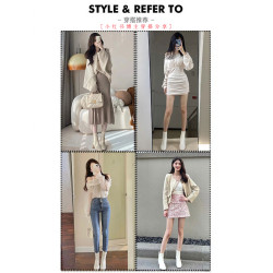 真皮法式高跟短靴女2024秋冬季粗跟馬丁靴方頭白色瘦瘦靴子