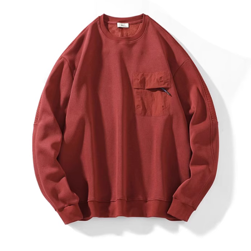 美式復古棗紅色衛衣男士秋冬季加絨無帽長袖打底衫男潮牌重磅外套 美式復古棗紅色衛衣男士秋冬季加絨無帽長袖打底衫男潮牌重磅外套