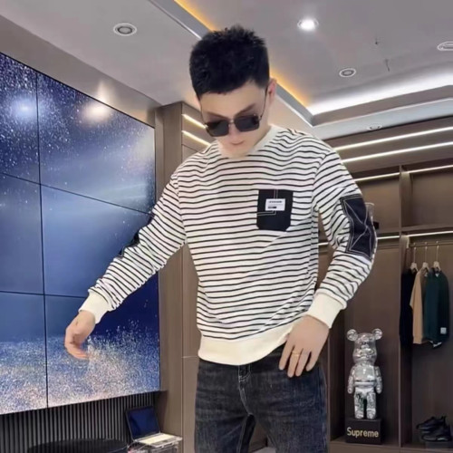 衛衣男無帽秋開春新款休閒長袖T恤男士百搭寬鬆條紋圓領加絨上衣 衛衣男無帽秋開春新款休閒長袖T恤男士百搭寬鬆條紋圓領加絨上衣