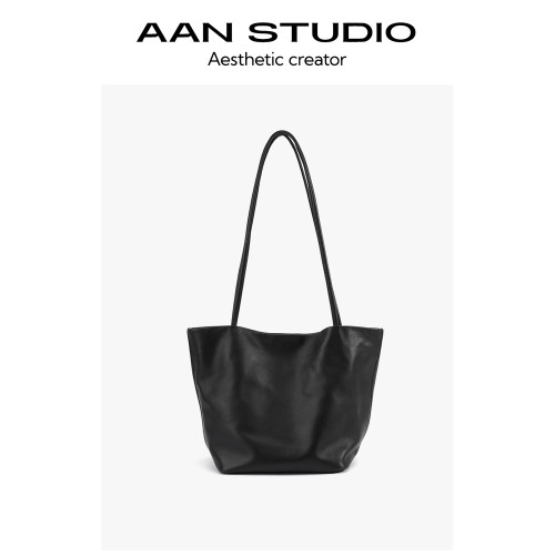 【AAN】包包女式菜籃子托特包羊皮簡約通勤軟皮大容量手提單肩包