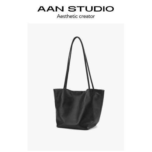 【AAN】包包女式菜籃子托特包羊皮簡約通勤軟皮大容量手提單肩包