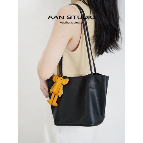 【AAN】包包女式菜籃子托特包羊皮簡約通勤軟皮大容量手提單肩包