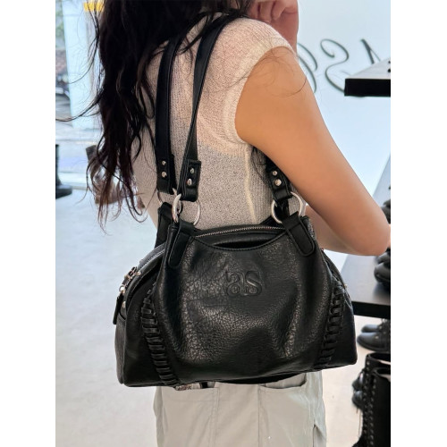 韓國ason流浪包李茶仁同款皮面機車包單肩腋下大容量托特手提包