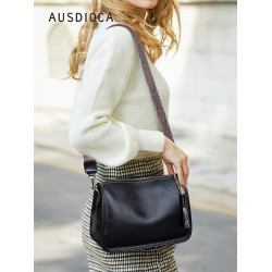 真皮斜後後背包女2026新款時尚小方包中年女包媽媽包頭層牛皮單肩小包