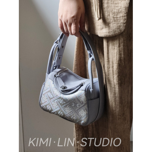 非遺名家壯錦lindy琳迪包頭層牛皮新中式國風女包單肩斜背手提包