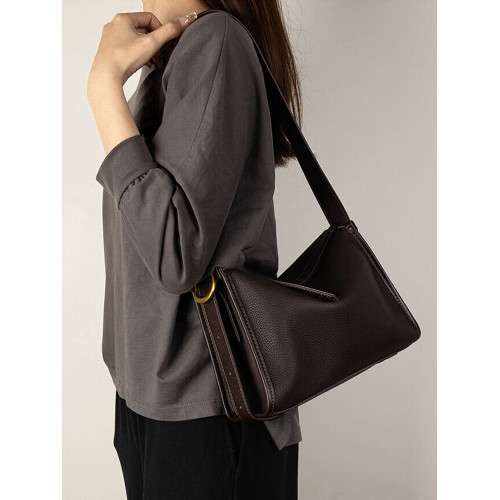 復古新款頭層牛皮枕頭包包高級感大容量斜背單肩包小衆設計托特包