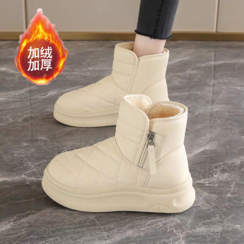 皮毛一體雪地靴女款2025新款冬季加絨加厚哈爾濱棉靴防水厚底棉鞋