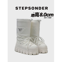 【三角標】厚底雪地靴女2026新款加絨保暖棉鞋增高中筒靴東北棉靴