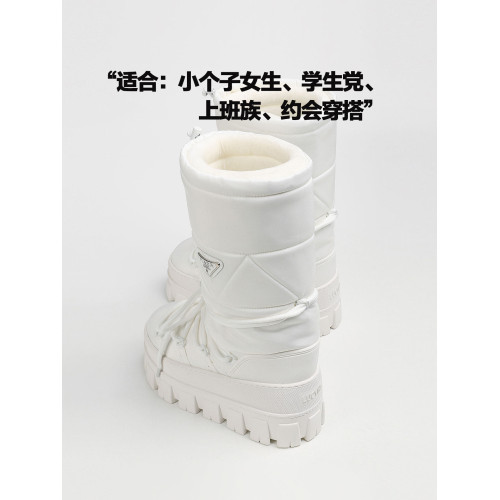 【三角標】厚底雪地靴女2026新款加絨保暖棉鞋增高中筒靴東北棉靴