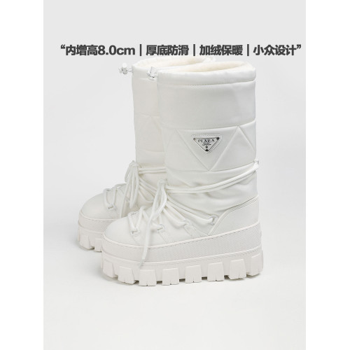 【三角標】厚底雪地靴女2026新款加絨保暖棉鞋增高中筒靴東北棉靴