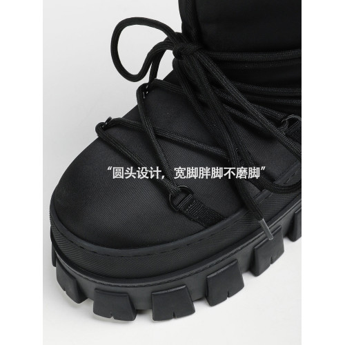 【三角標】厚底雪地靴女2026新款加絨保暖棉鞋增高中筒靴東北棉靴