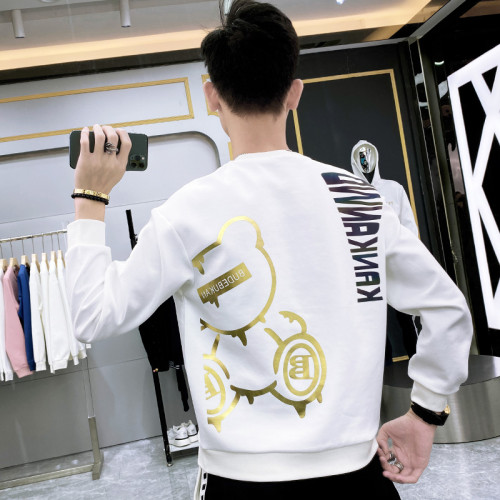 歐洲站衛衣男2024新款秋季網紅小熊印花外套春秋款長袖上衣情侶裝