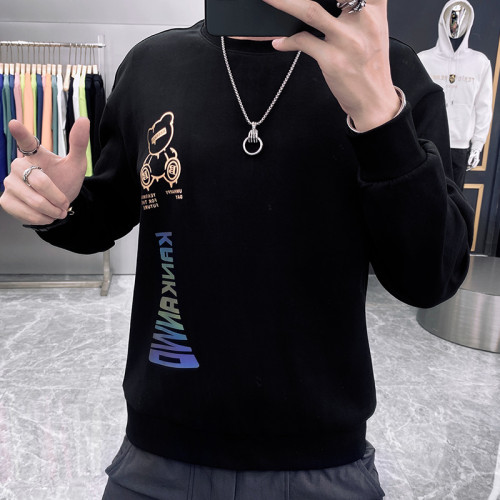 歐洲站衛衣男2024新款秋季網紅小熊印花外套春秋款長袖上衣情侶裝