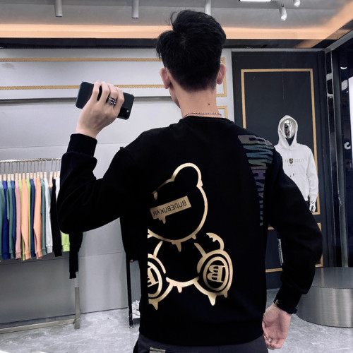 歐洲站衛衣男2024新款秋季網紅小熊印花外套春秋款長袖上衣情侶裝