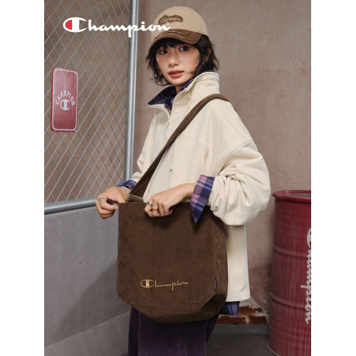 champion冠軍26春新款雙面斜後後背包冬季燈芯絨帆布單肩包大容量男女