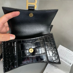 高級感B家沙漏包高版本小衆包包女2025新款鱷魚紋手提單肩斜後後背包