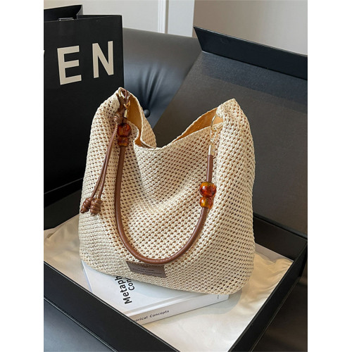 手拎休閒百搭編織包女2025夏季新款ins時尚簡約草編包潮流單肩包