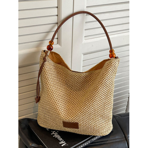 手拎休閒百搭編織包女2025夏季新款ins時尚簡約草編包潮流單肩包