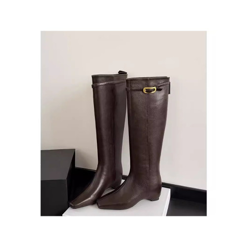 牛皮版~秋冬新款真皮小香風氣質長靴馬丁靴長筒靴時尚女時裝靴女