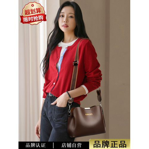 休閒斜後後背包2026新款時尚鏈條單肩水桶包今年流行手提女士包包