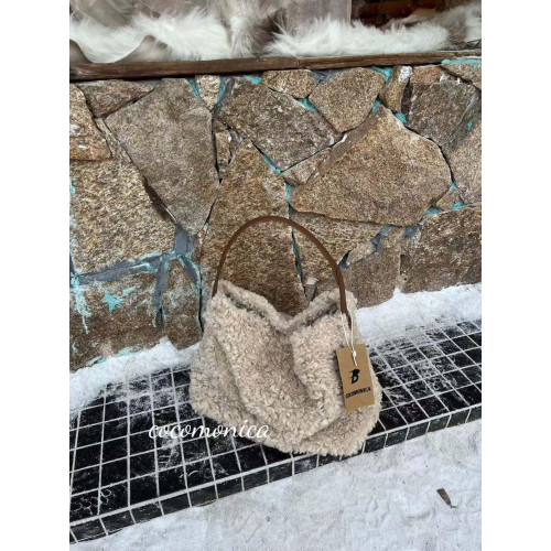 小衆品牌秋冬新款羊羔毛托特包大容量可愛毛茸茸手提單肩斜後後背包女