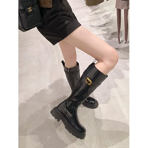 巨好看的長筒靴女秋冬2025新款爆款高筒騎士靴增高厚底棕色長靴子