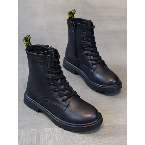 真皮馬丁靴女英倫風女鞋2026新款冬季加絨加厚百搭平底大碼短靴41 真皮馬丁靴女英倫風女鞋2026新款冬季加絨加厚百搭平底大碼短靴41