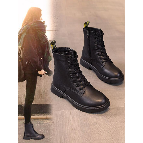 真皮馬丁靴女英倫風女鞋2026新款冬季加絨加厚百搭平底大碼短靴41 真皮馬丁靴女英倫風女鞋2026新款冬季加絨加厚百搭平底大碼短靴41