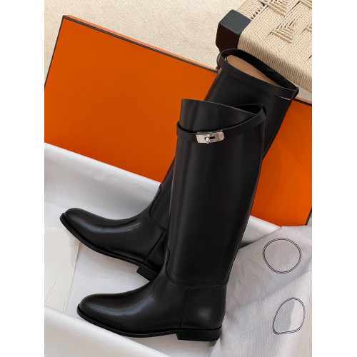 牛皮版！鎖釦靴子女長筒靴2025新款粗跟顯瘦不過膝長靴高筒騎士靴