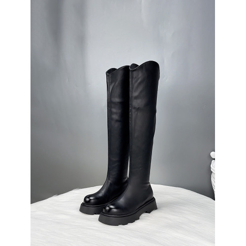 真皮厚底長筒靴女2026新款春秋顯瘦彈力過膝靴女高筒騎士靴瘦瘦靴