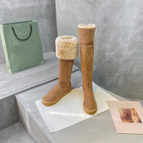 MaxFax長筒雪地靴女2025秋冬新款保暖加絨加厚東北高筒不過膝長靴