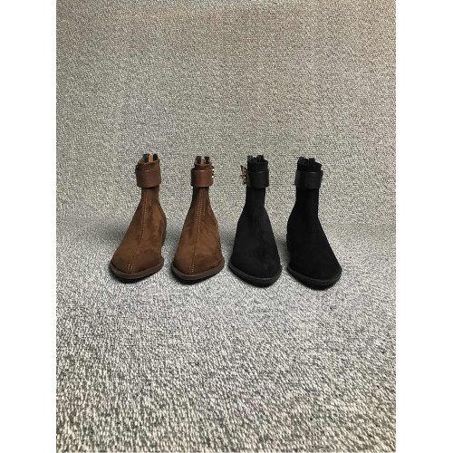 法式復古平底短靴女秋冬新款裸靴春秋單靴尖頭彈力瘦瘦靴馬丁靴