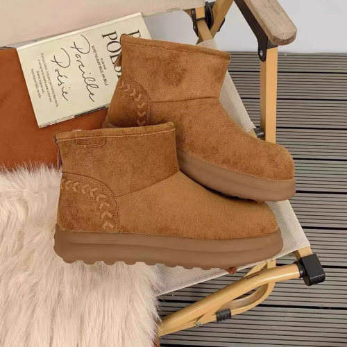 5C-25女士加棉短靴2025專櫃冬季新款輕便柔軟防滑韓版百搭雪地靴