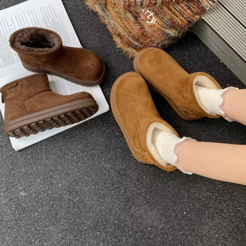 5C-25女士加棉短靴2025專櫃冬季新款輕便柔軟防滑韓版百搭雪地靴