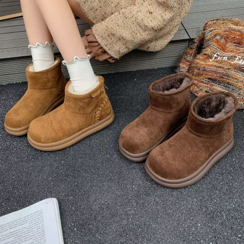 5C-25女士加棉短靴2025專櫃冬季新款輕便柔軟防滑韓版百搭雪地靴