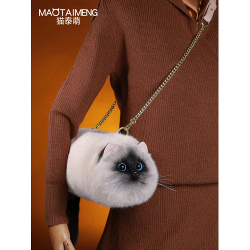 貓泰萌新款小衆2026爆款獨特設計斜背手機包洋氣毛絨貓咪包包女