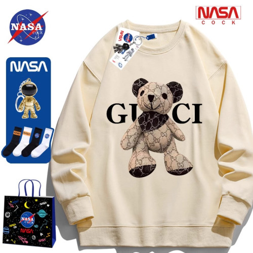 NASA聯名小熊衛衣男女款潮牌春秋冬季青少年情侶圓領套頭美式上衣 NASA聯名小熊衛衣男女款潮牌春秋冬季青少年情侶圓領套頭美式上衣
