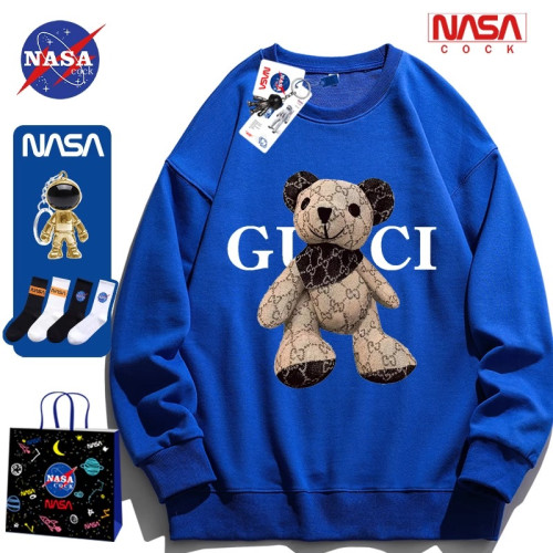 NASA聯名小熊衛衣男女款潮牌春秋冬季青少年情侶圓領套頭美式上衣 NASA聯名小熊衛衣男女款潮牌春秋冬季青少年情侶圓領套頭美式上衣