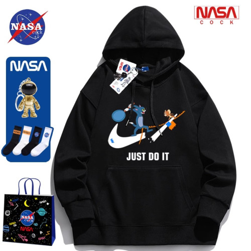 NASA官方旗艦貓和老鼠連帽衛衣男款春秋冬季美式潮牌重磅外套男士