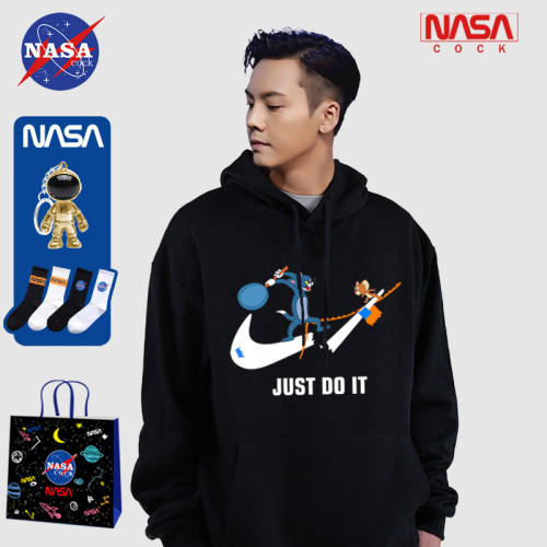 NASA官方旗艦貓和老鼠連帽衛衣男款春秋冬季美式潮牌重磅外套男士