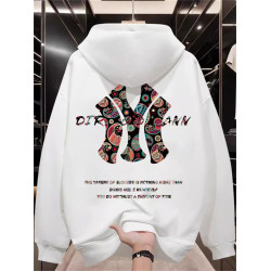 國潮牌連帽衛衣男2026新款秋季薄款寬鬆美式復古加絨休閒男裝外套