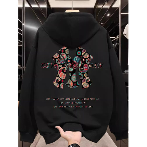 國潮牌連帽衛衣男2026新款秋季薄款寬鬆美式復古加絨休閒男裝外套