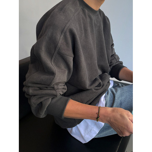 MRCYC簡約復古圓領衛衣男士春季寬鬆基礎款上衣韓系潮流套頭外套 MRCYC簡約復古圓領衛衣男士春季寬鬆基礎款上衣韓系潮流套頭外套