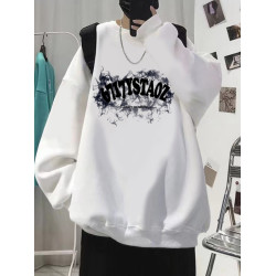 春秋季純棉圓領衛衣男士潮牌寬鬆薄款學生ins上衣絨衫無帽外套男