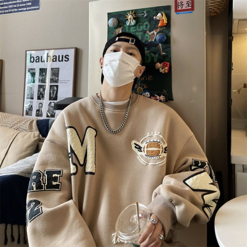 加肥加大碼美式300斤復古衛衣男春秋款加絨加厚潮牌高街無帽上衣