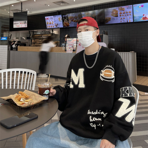 加肥加大碼美式300斤復古衛衣男春秋款加絨加厚潮牌高街無帽上衣